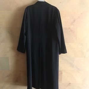 Womens London Fog SZ 8 BLK Maxi Coat Zip Out Lining Button Front Notch Lapel EUC